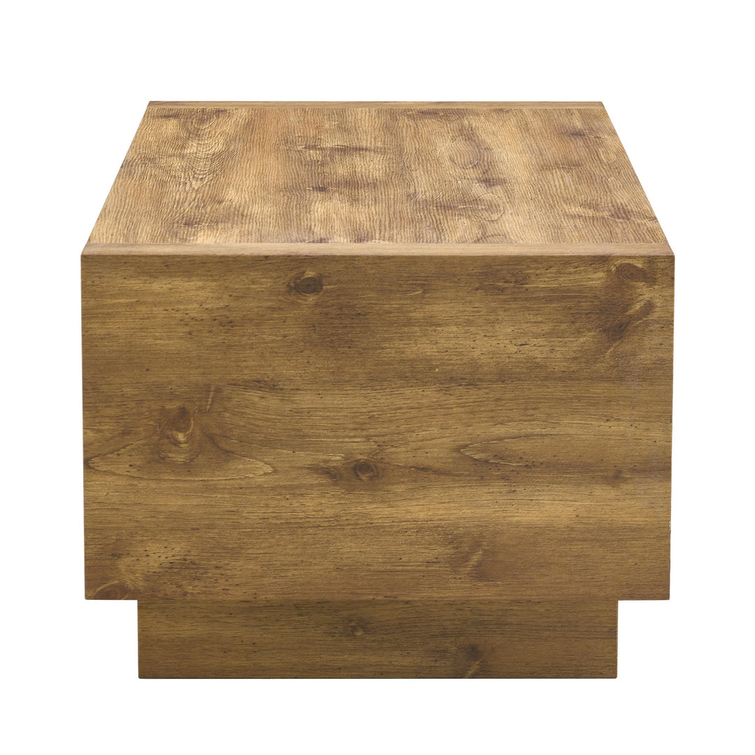 Mid-Century Modern Natural Wood Coffee Table β 47" Rectangular MDF Design