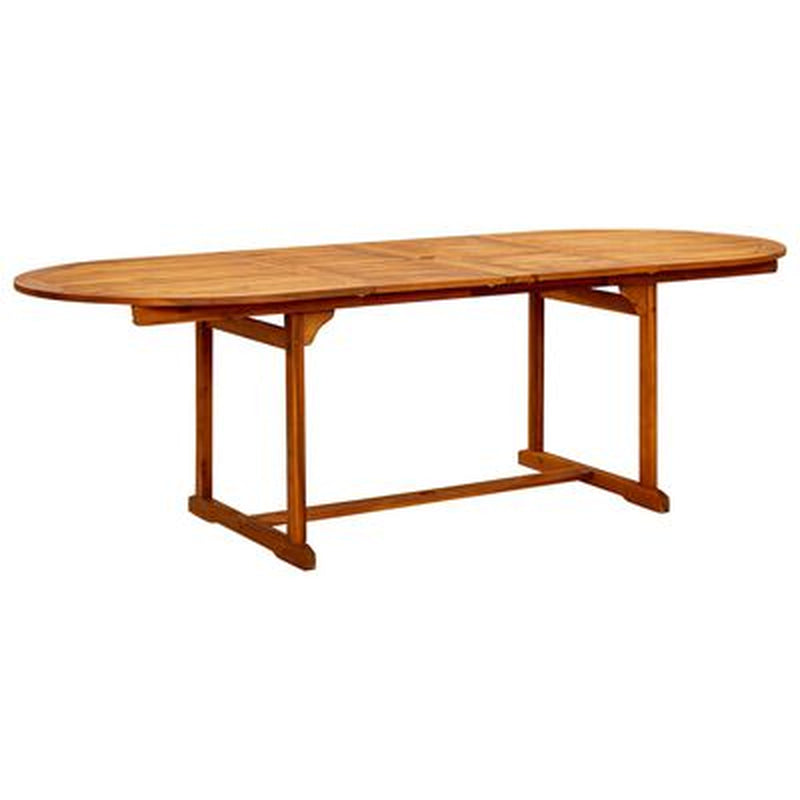Extendable Outdoor Dining Table – Solid Acacia Wood, 63"–94.5" Rustic Garden Table
