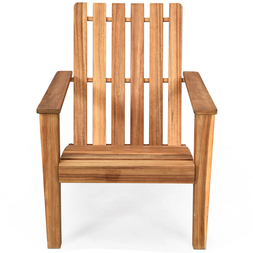 Acacia Wood Adirondack Chair | Outdoor Lounge Armchair | Natural Finish