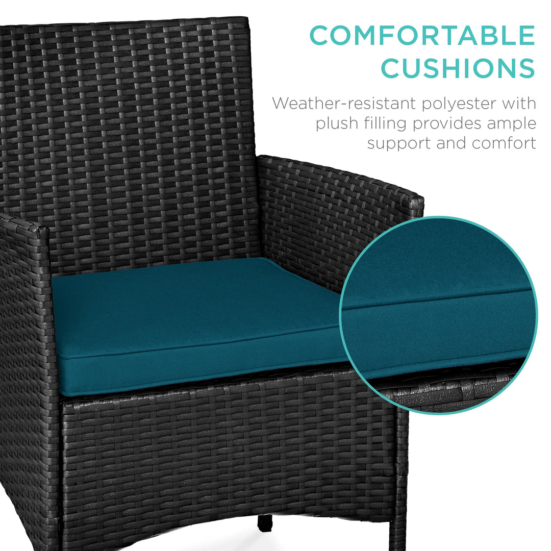 3-Piece Wicker Patio Bistro Set with Storage Table
