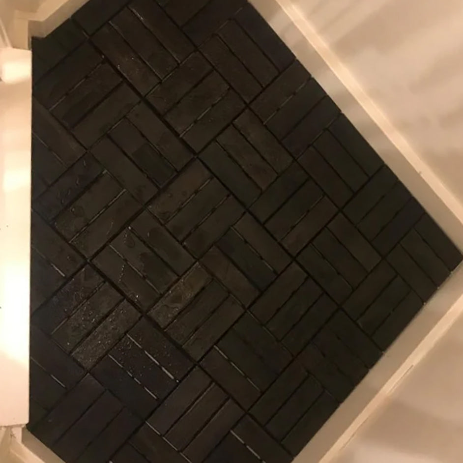 Ebony Checkered Acacia Wood Deck Tiles - Interlocking Outdoor Flooring