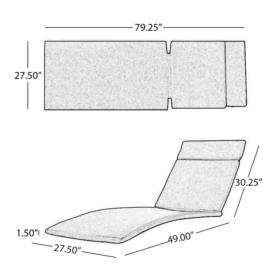 (2-Pack) SALEM Outdoor Chaise Lounge Cushions – Red, Water-Resistant, 79" x 27"