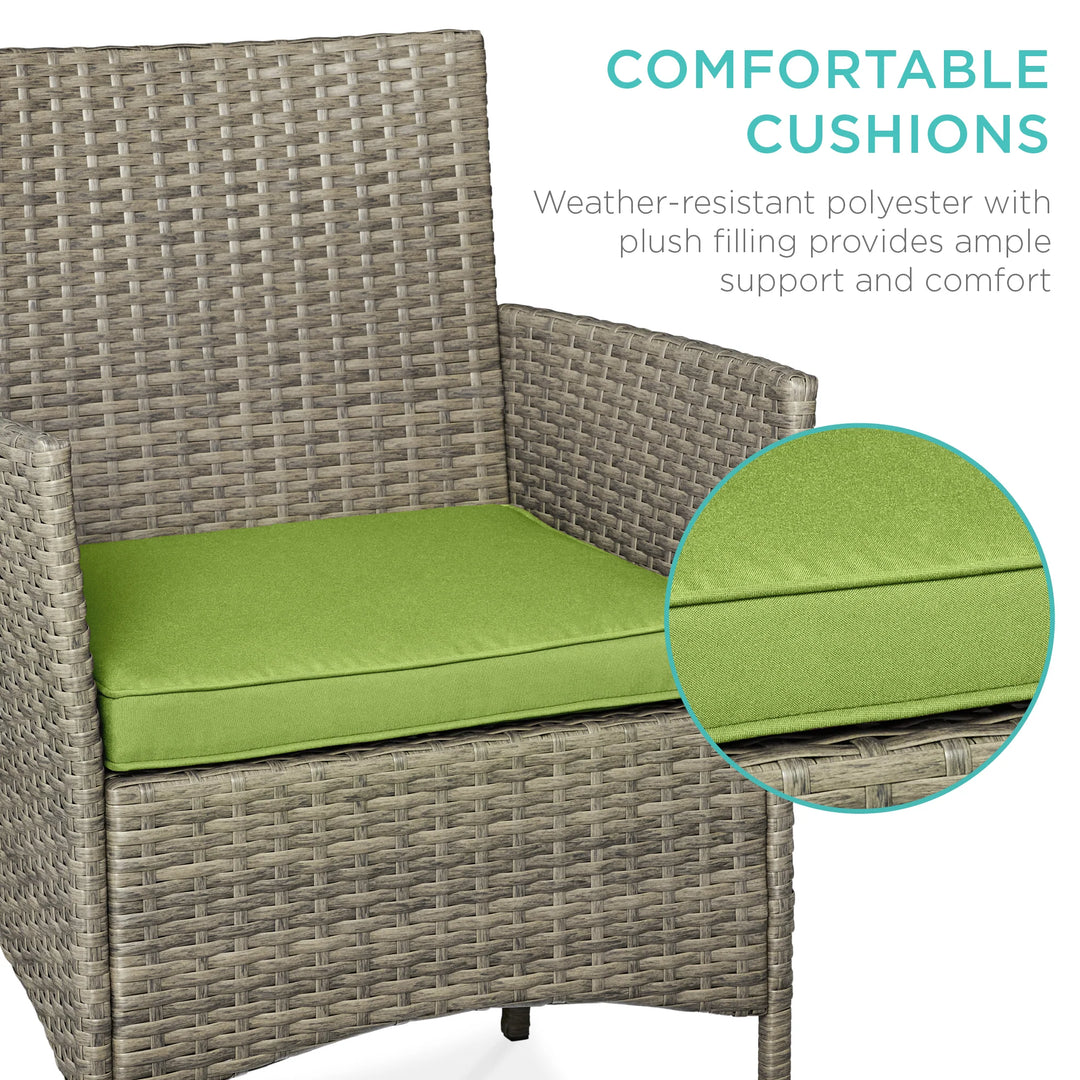 3-Piece Wicker Patio Bistro Set with Storage Table