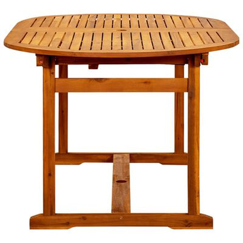 Extendable Outdoor Dining Table – Solid Acacia Wood, 63"–94.5" Rustic Garden Table