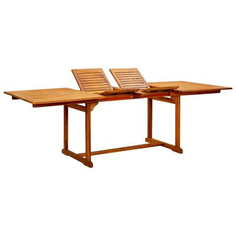 Extendable Acacia Wood Garden Dining Table – 63" to 94.5" Rustic Outdoor Table