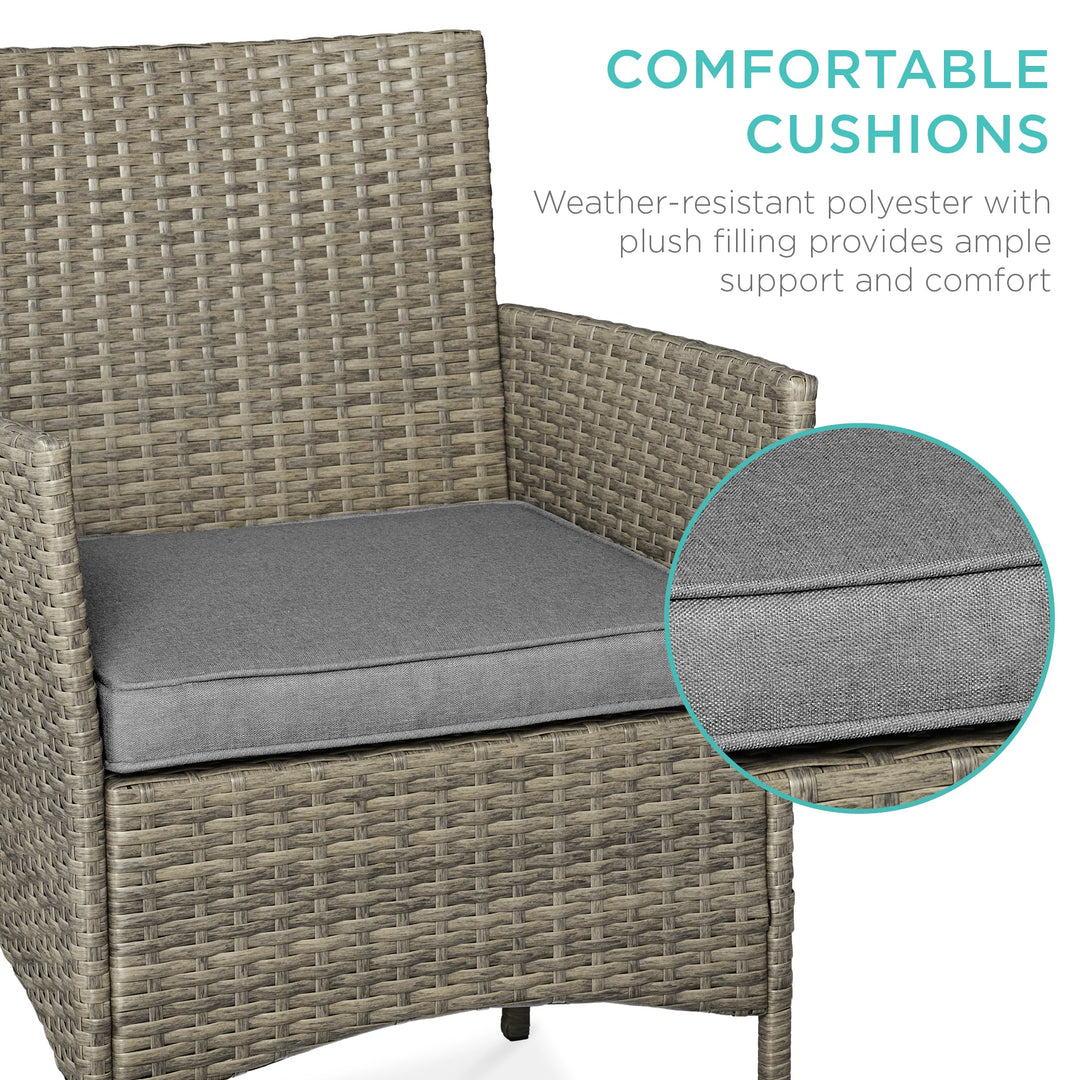 3-Piece Wicker Patio Bistro Set with Storage Table
