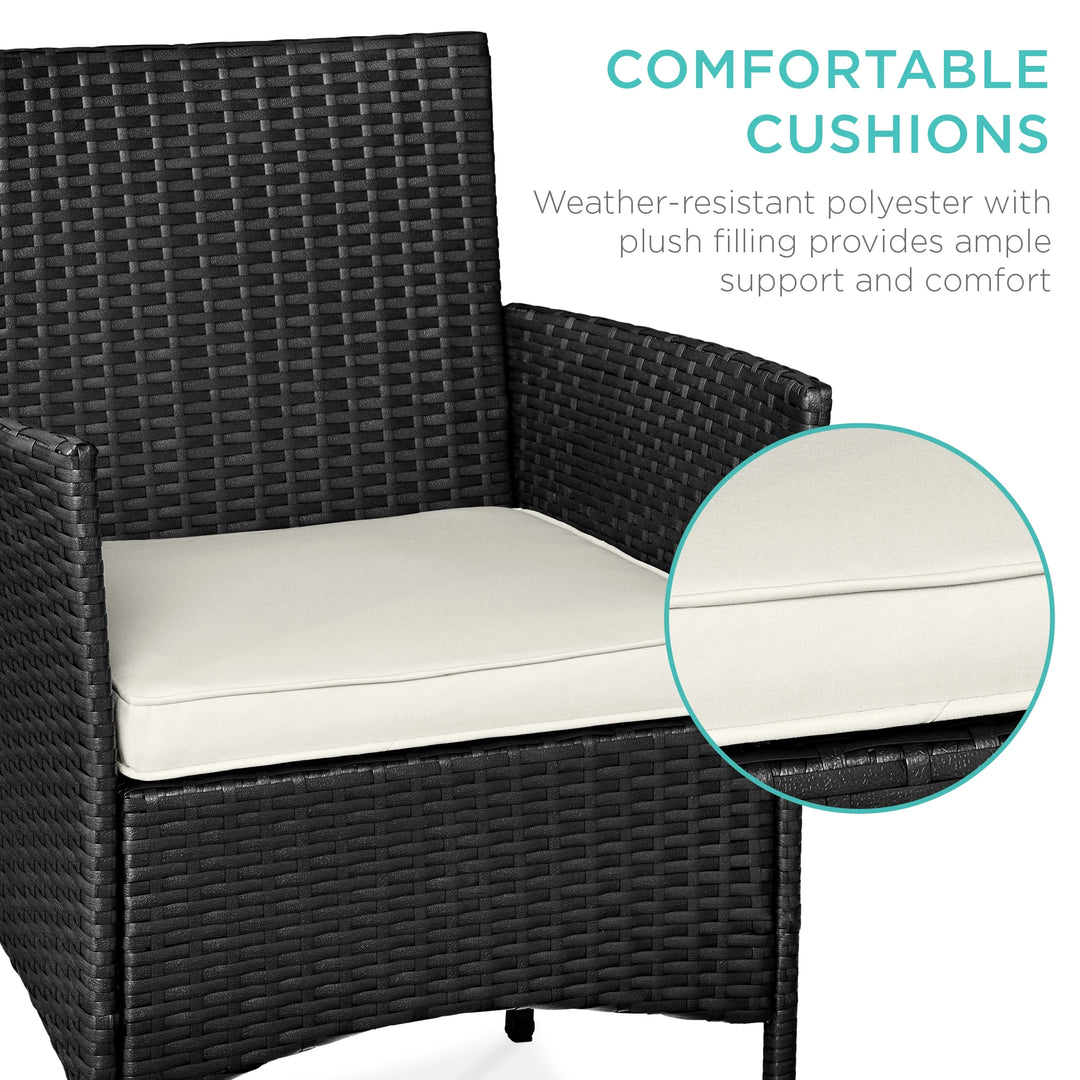 3-Piece Wicker Patio Bistro Set with Storage Table