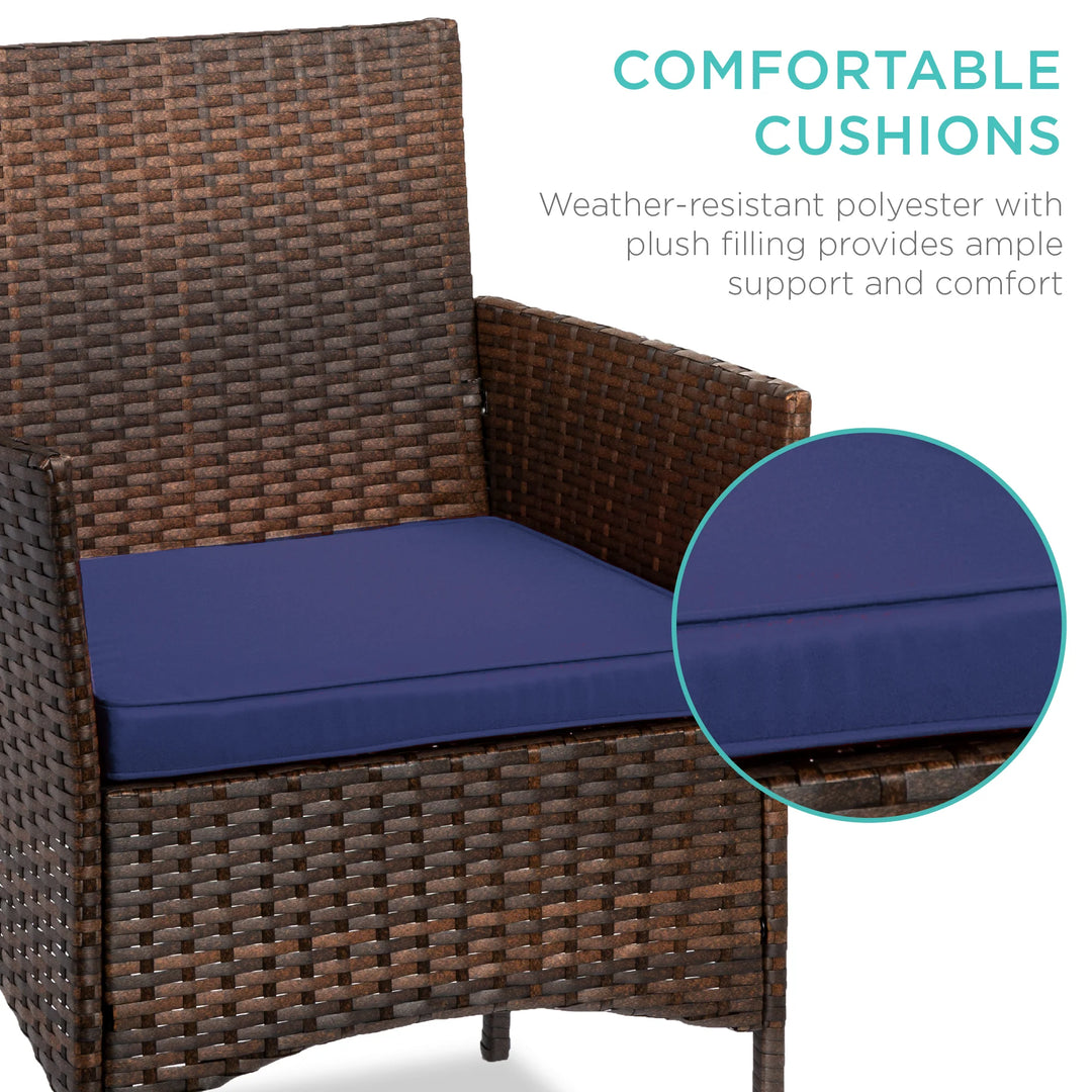 3-Piece Wicker Patio Bistro Set with Storage Table