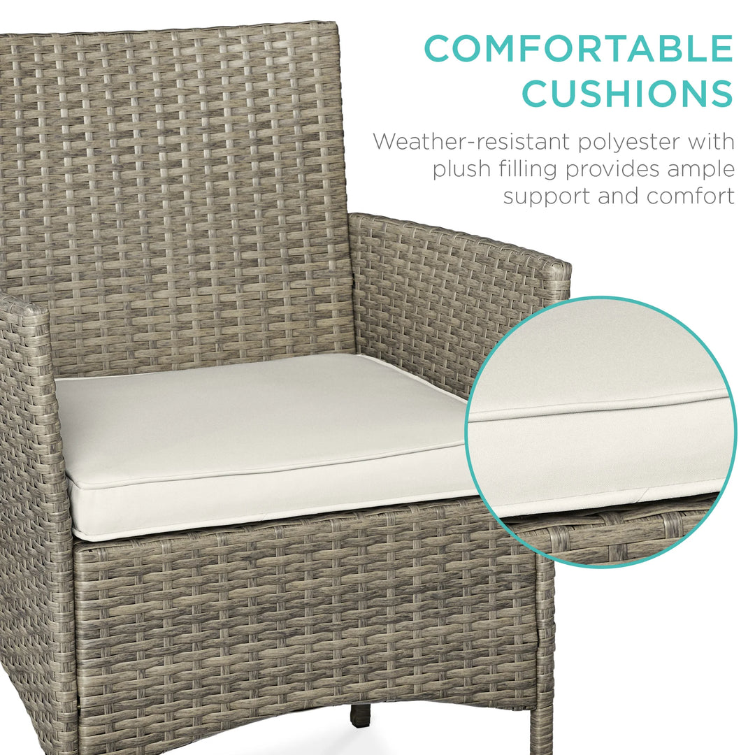 3-Piece Wicker Patio Bistro Set with Storage Table