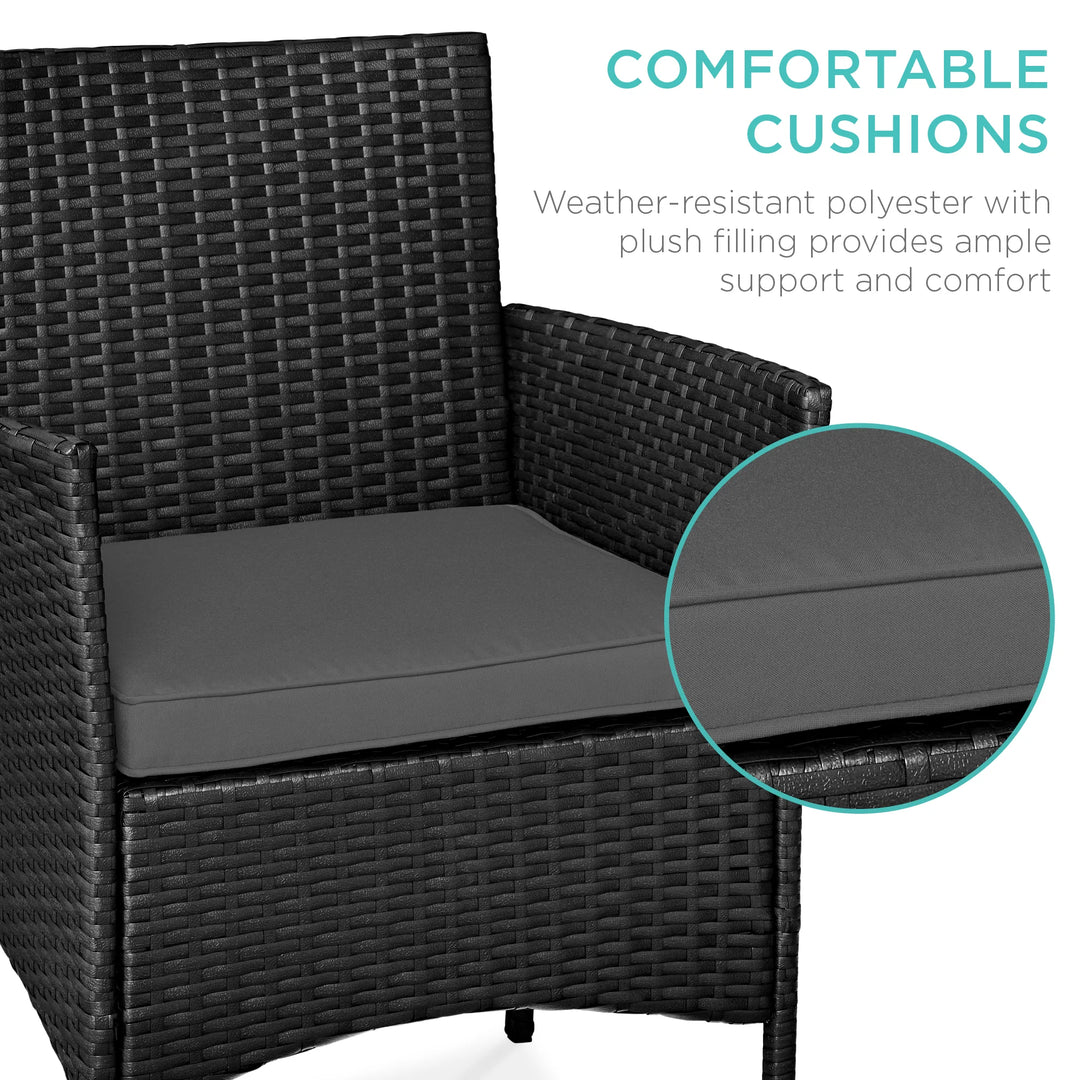 3-Piece Wicker Patio Bistro Set with Storage Table