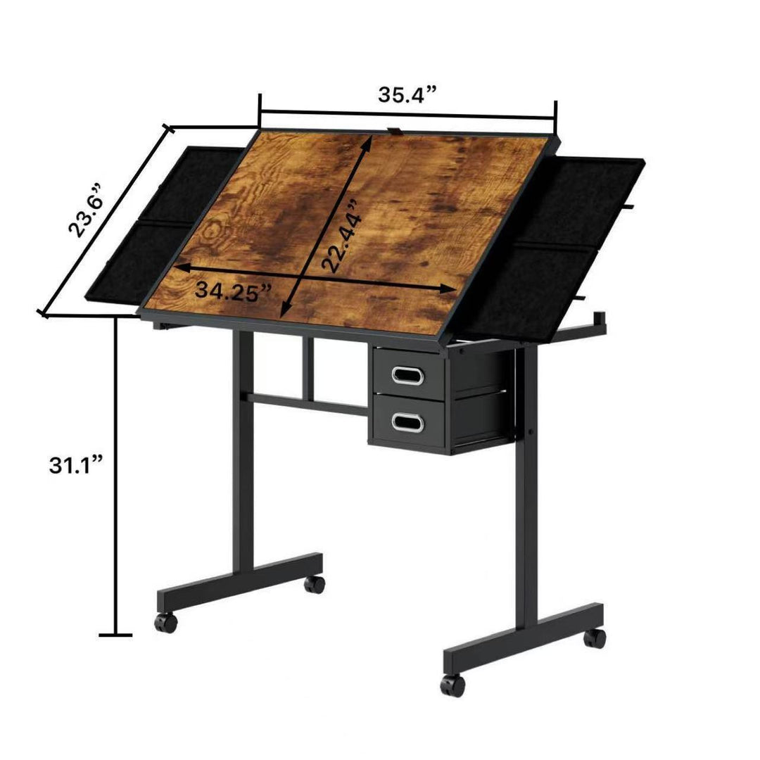 1000-Piece Jigsaw Puzzle Table with 4 Trays, 2 Drawers, and Protective Cover