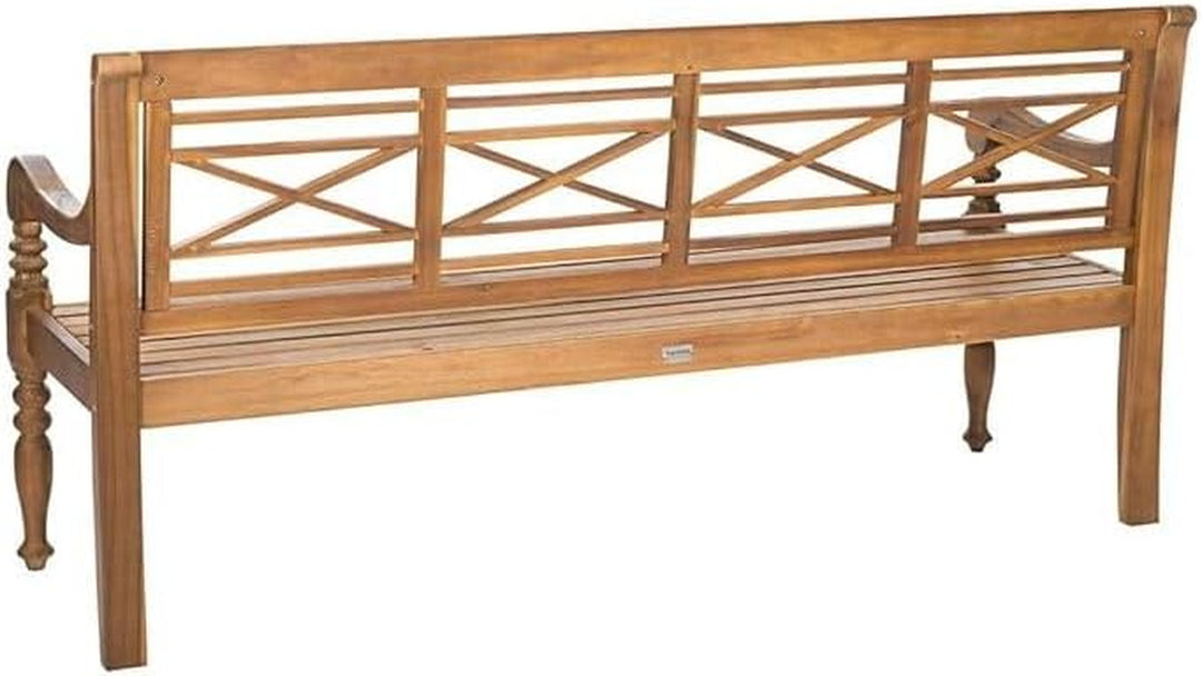 Martin Acacia Wood Adirondack Patio Bench – Natural Finish | 2-Person Outdoor Seating