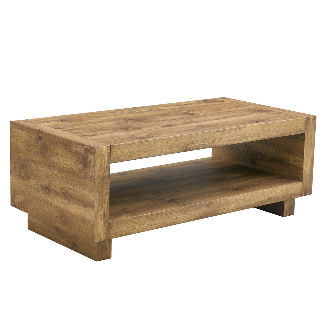 Mid-Century Modern Natural Wood Coffee Table β 47" Rectangular MDF Design