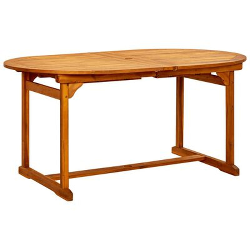 Extendable Outdoor Dining Table – Solid Acacia Wood, 63"–94.5" Rustic Garden Table