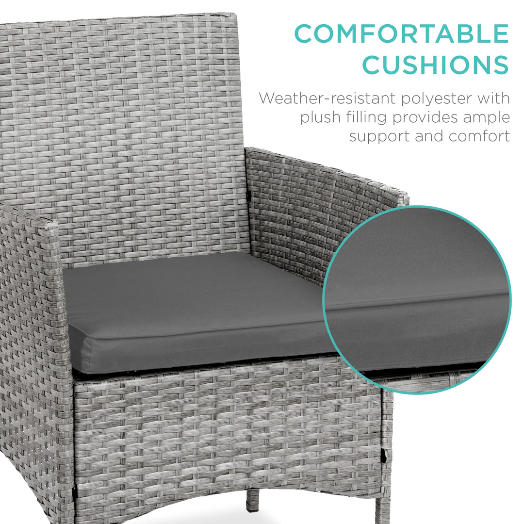 3-Piece Wicker Patio Bistro Set with Storage Table
