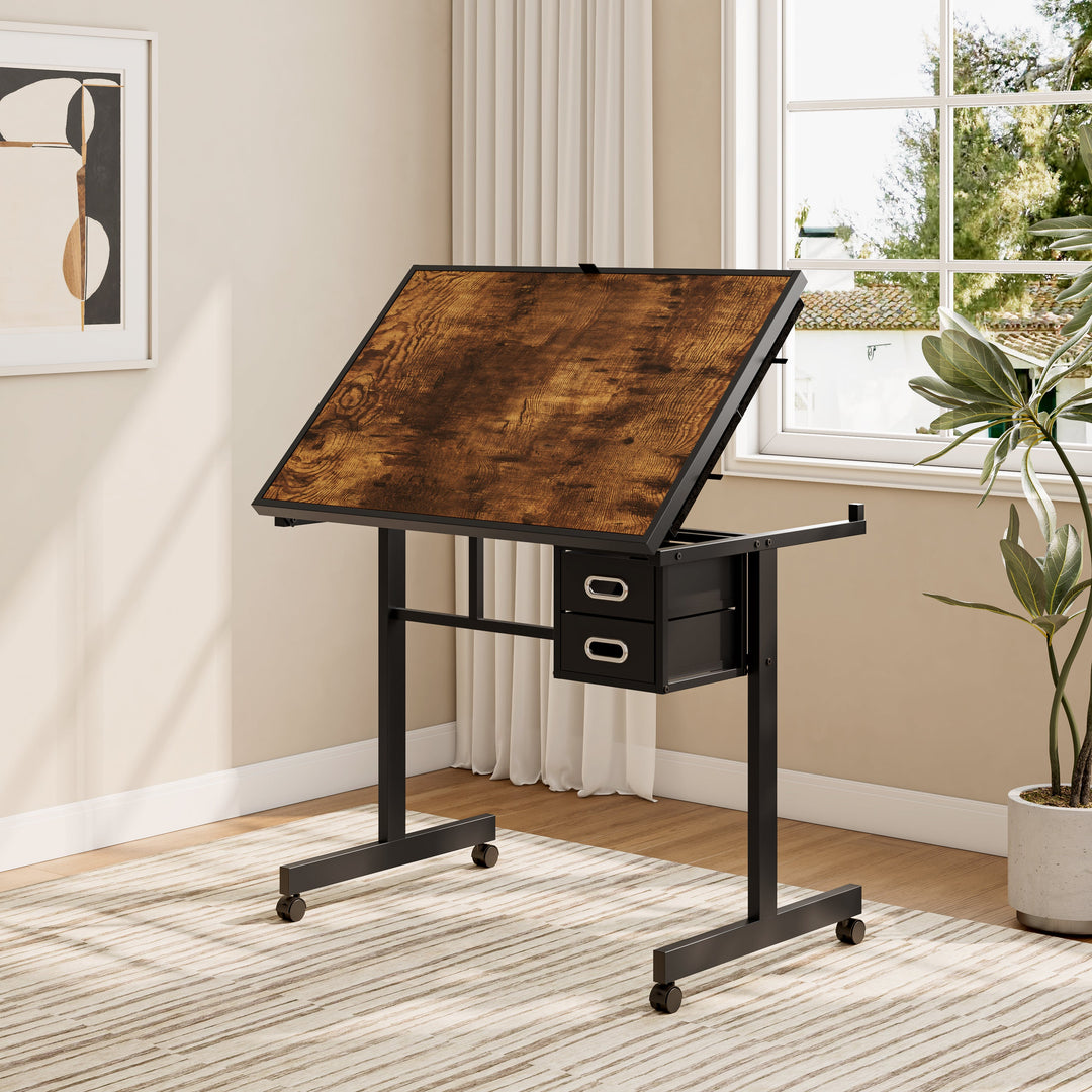 1000-Piece Jigsaw Puzzle Table with 4 Trays, 2 Drawers, and Protective Cover