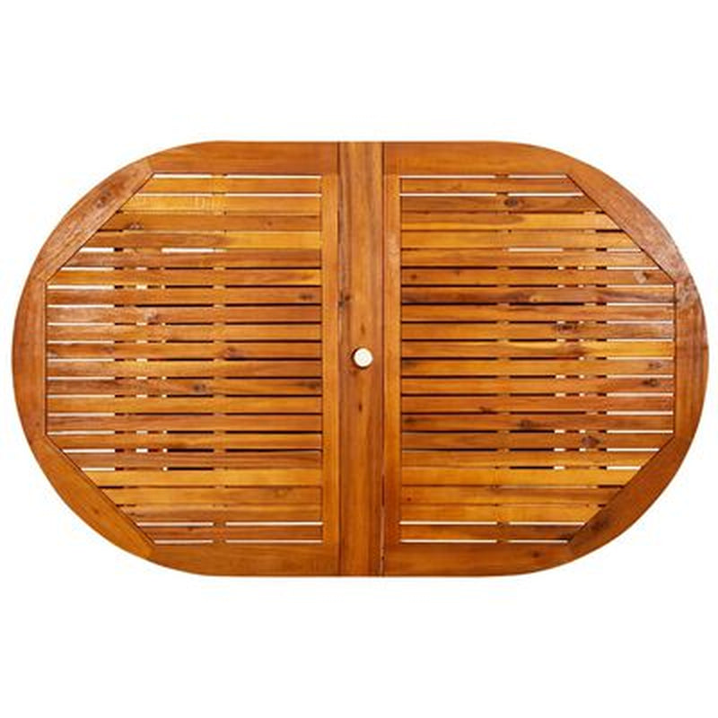 Extendable Outdoor Dining Table – Solid Acacia Wood, 63"–94.5" Rustic Garden Table