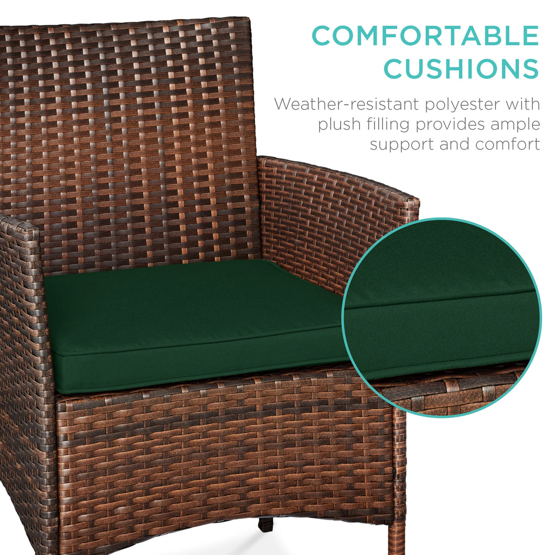 3-Piece Wicker Patio Bistro Set with Storage Table