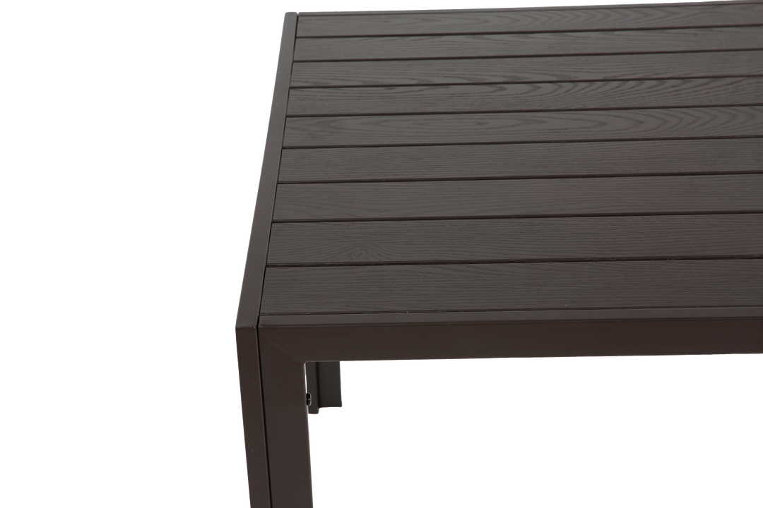 7-Piece Patio Dining Set with Table and 6 Stackable Textilene Chairs, Brown