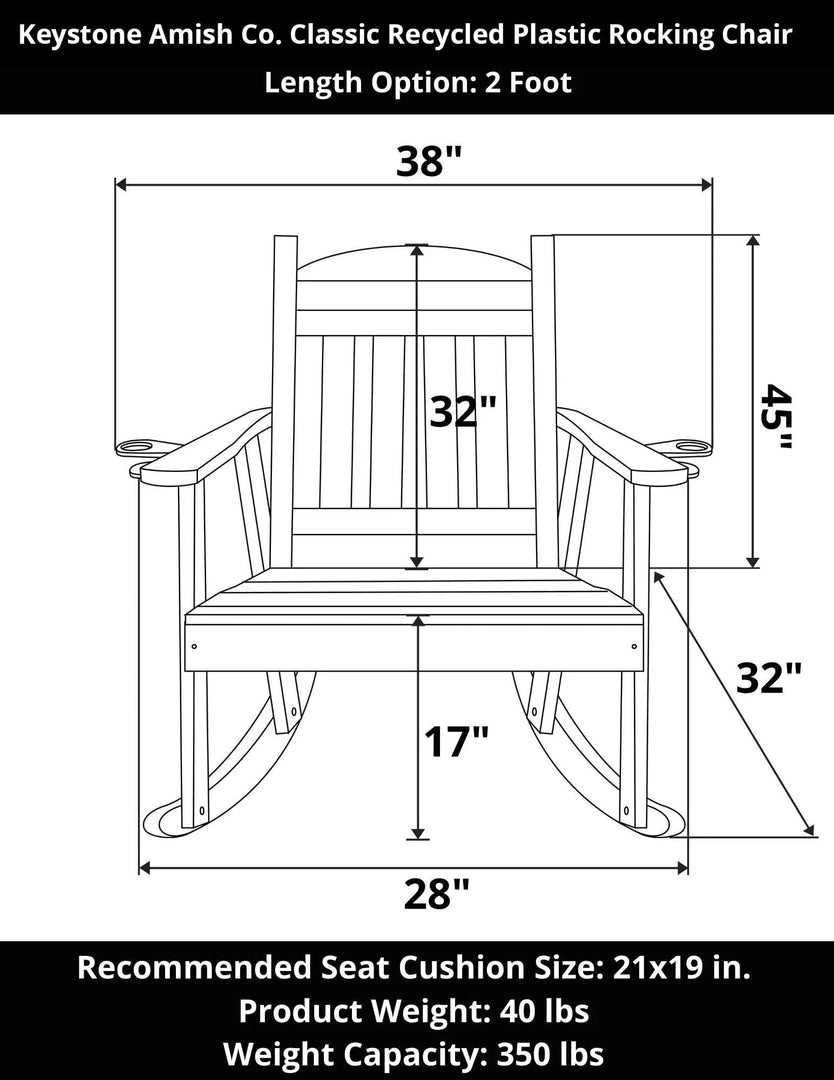 Classic Rocking Chair β Recycled Plastic by Keystone Amish Co.