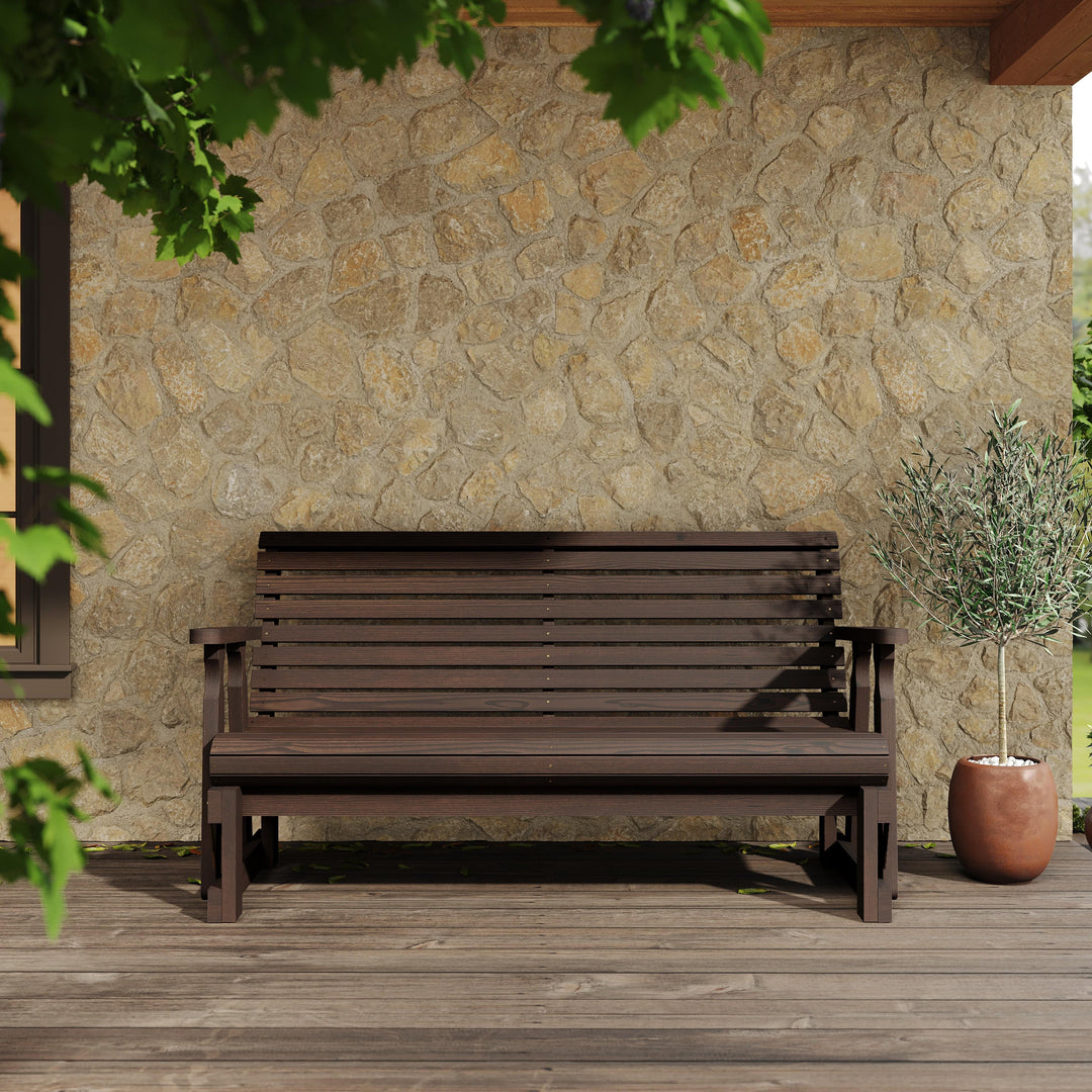 4' Heavy Duty Roll Back Porch Glider β Treated Pine by Amish Casual