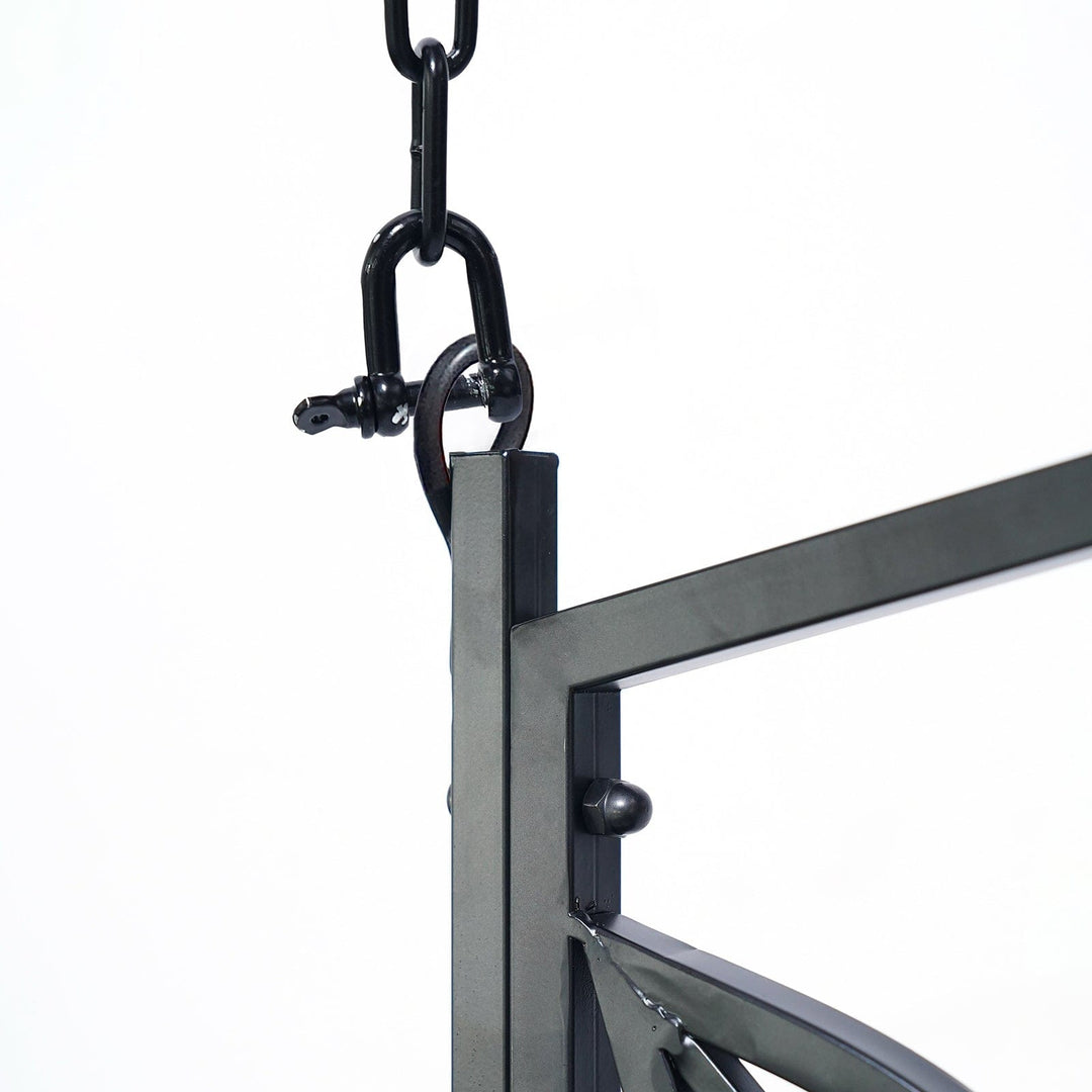 Mariposa Metal Porch Swing β Black Frame with Cup Holders by Live Casual