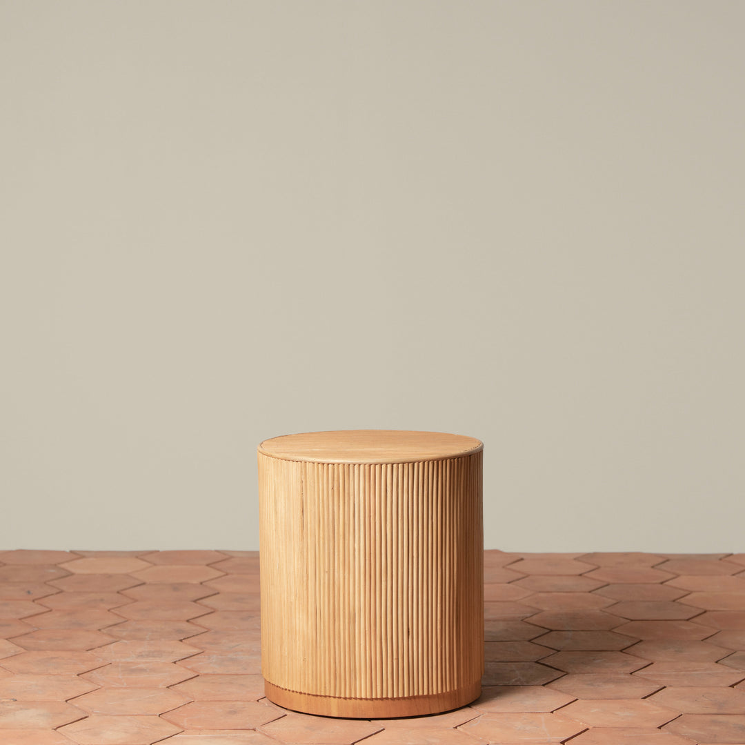 Gabriella Stacked Rattan Side Table β Handcrafted Organic Accent