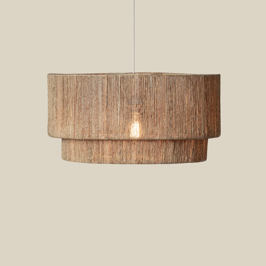 Cocktail 2-Tier Jute Pendant Light β Handwoven Natural Ceiling Fixture