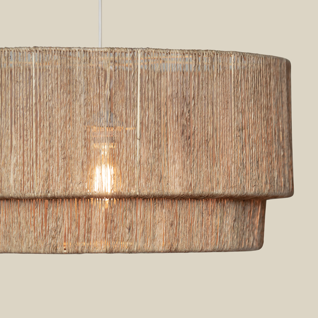 Cocktail 2-Tier Jute Pendant Light β Handwoven Natural Ceiling Fixture