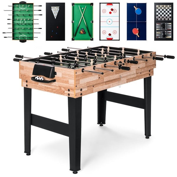10-in-1 Combo Game Table Set with Pool, Foosball, Ping Pong, Chess