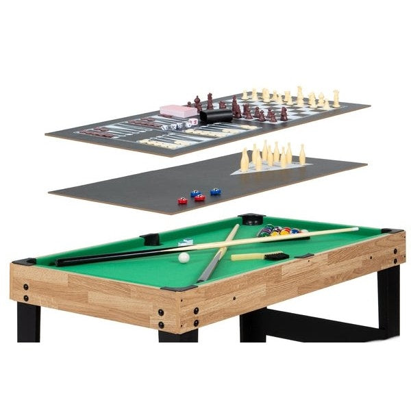 10-in-1 Combo Game Table Set with Pool, Foosball, Ping Pong, Chess