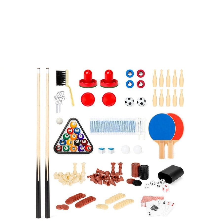 10-in-1 Combo Game Table Set with Pool, Foosball, Ping Pong, Chess