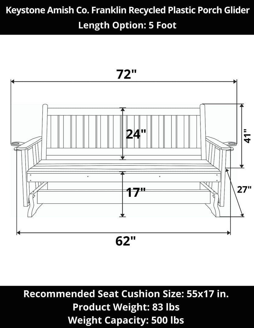 Franklin Porch Glider β Poly Composite by Keystone Amish Co.