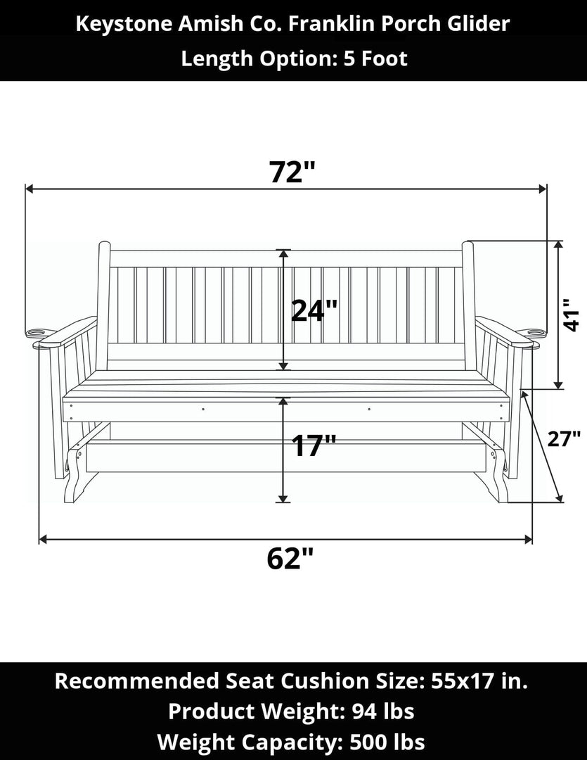 Franklin Outdoor Porch Glider by Keystone Amish Co.