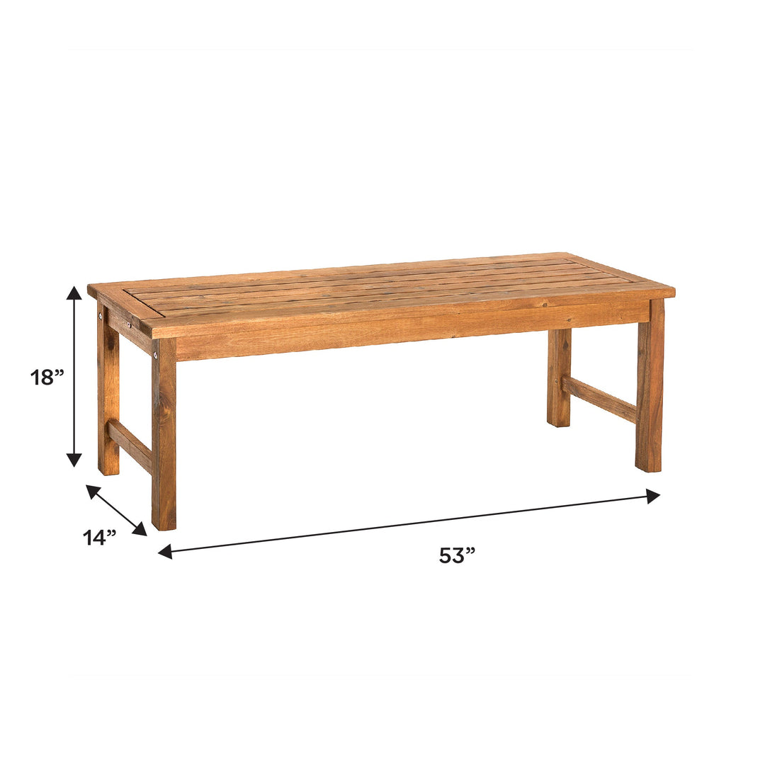 Slab Labs Midland Acacia Patio Bench | Outdoor Acacia Wood Garden Seating