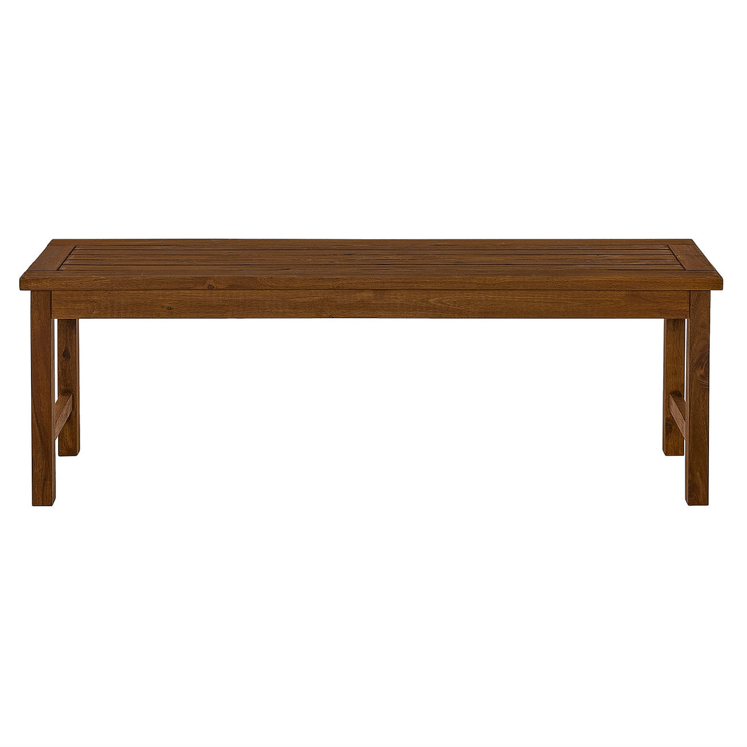 Slab Labs Midland Acacia Patio Bench | Outdoor Acacia Wood Garden Seating