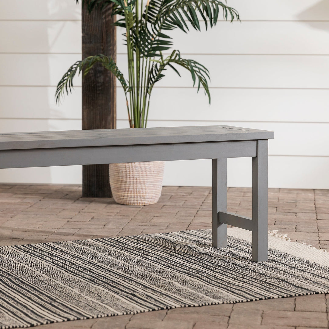 Slab Labs Midland Acacia Patio Bench | Outdoor Acacia Wood Garden Seating
