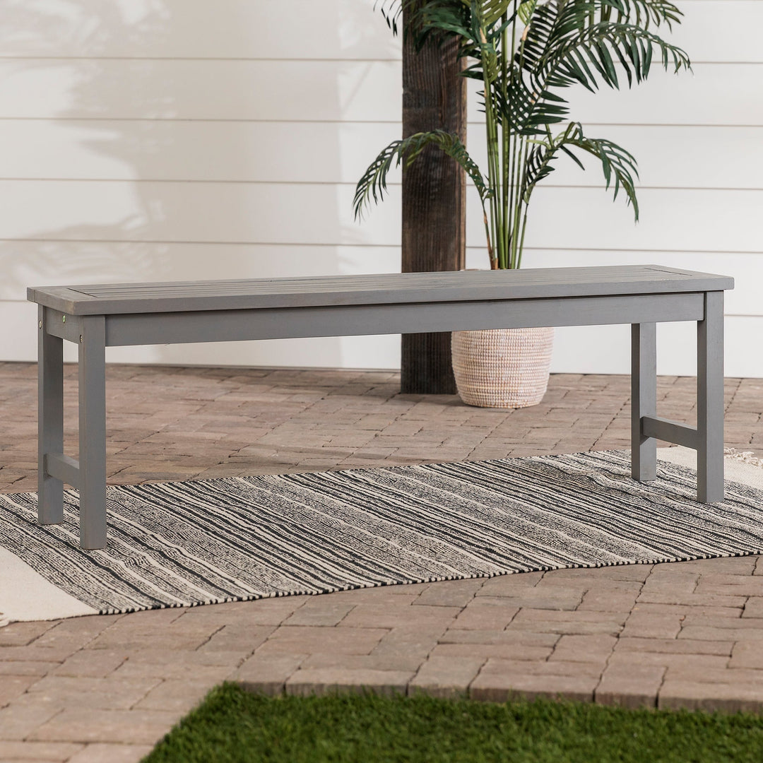 Slab Labs Midland Acacia Patio Bench | Outdoor Acacia Wood Garden Seating