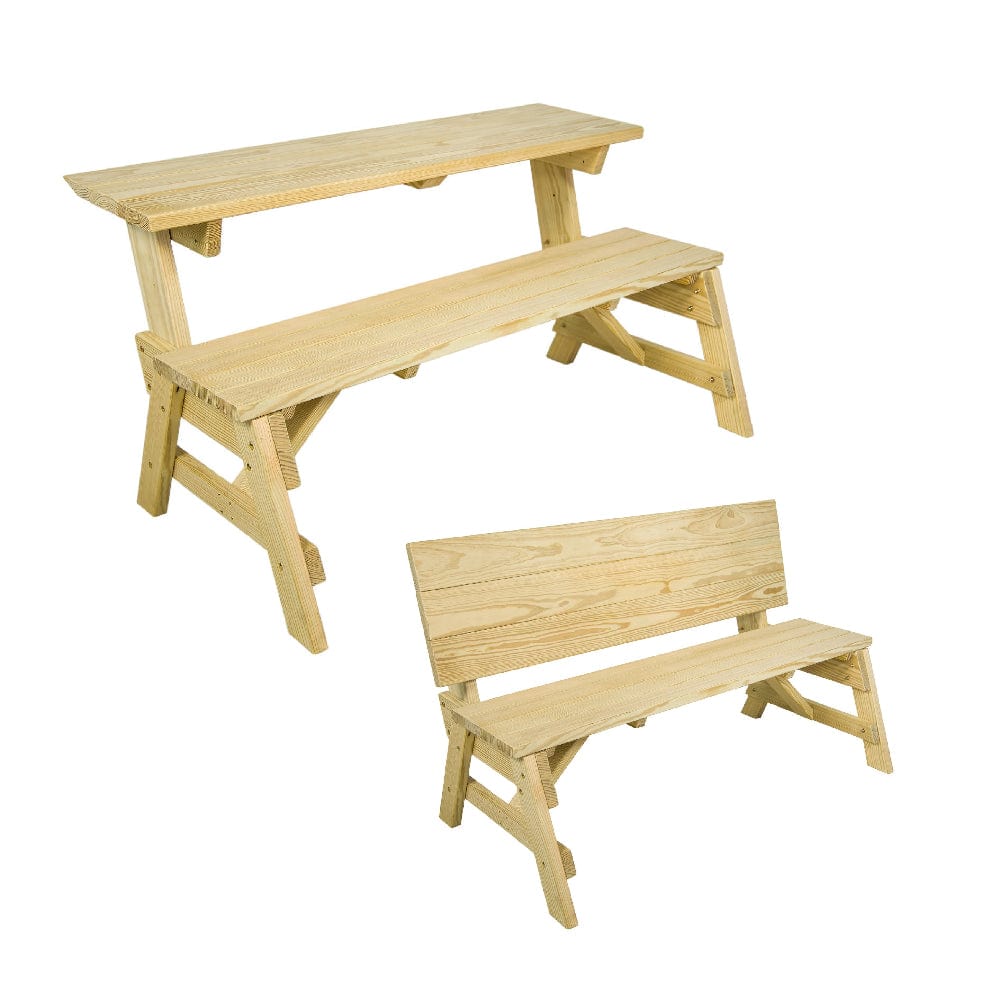 2-in-1 Convertible Bench Picnic Table β Heavy Duty by Amish Casual