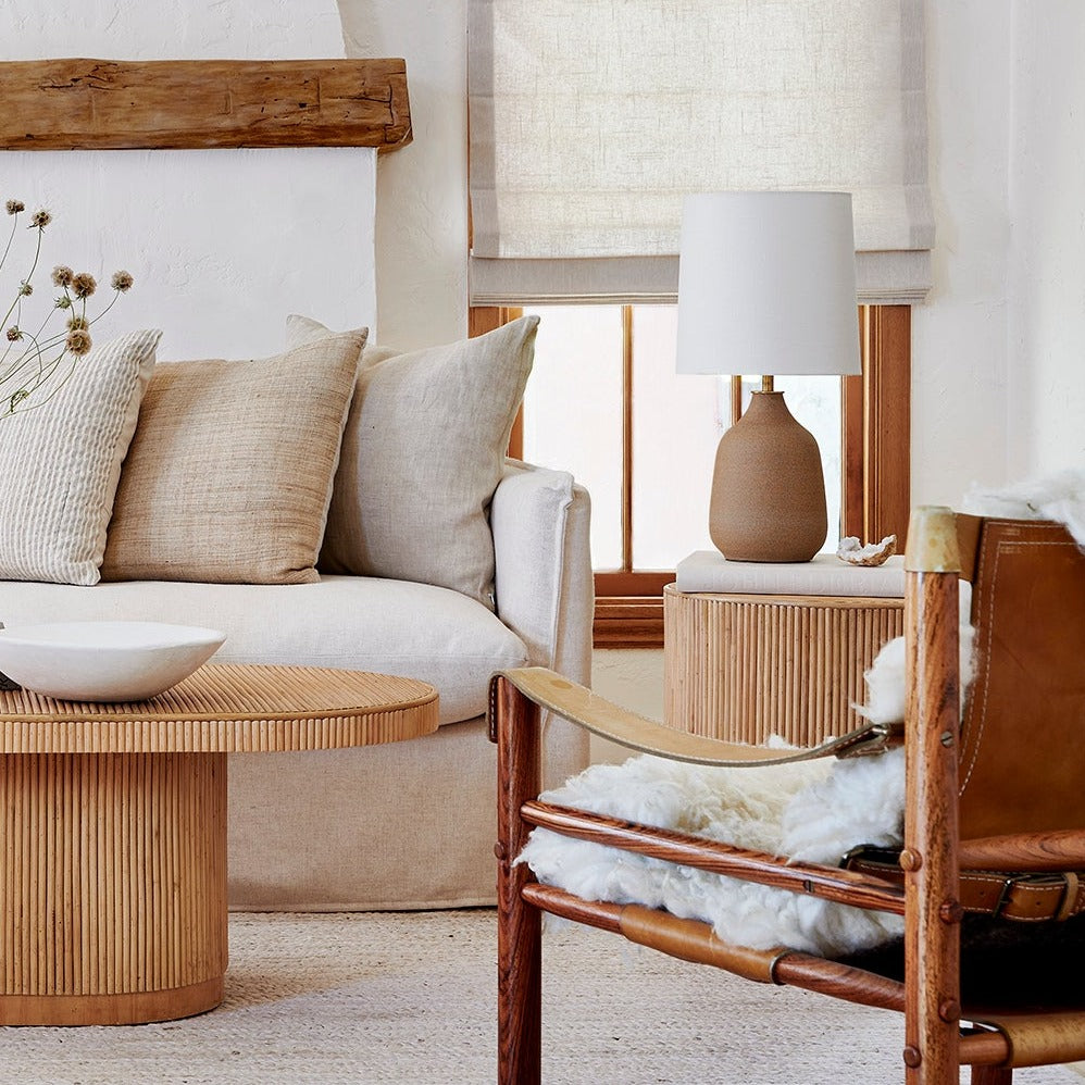 Gabriella Stacked Rattan Side Table β Handcrafted Organic Accent