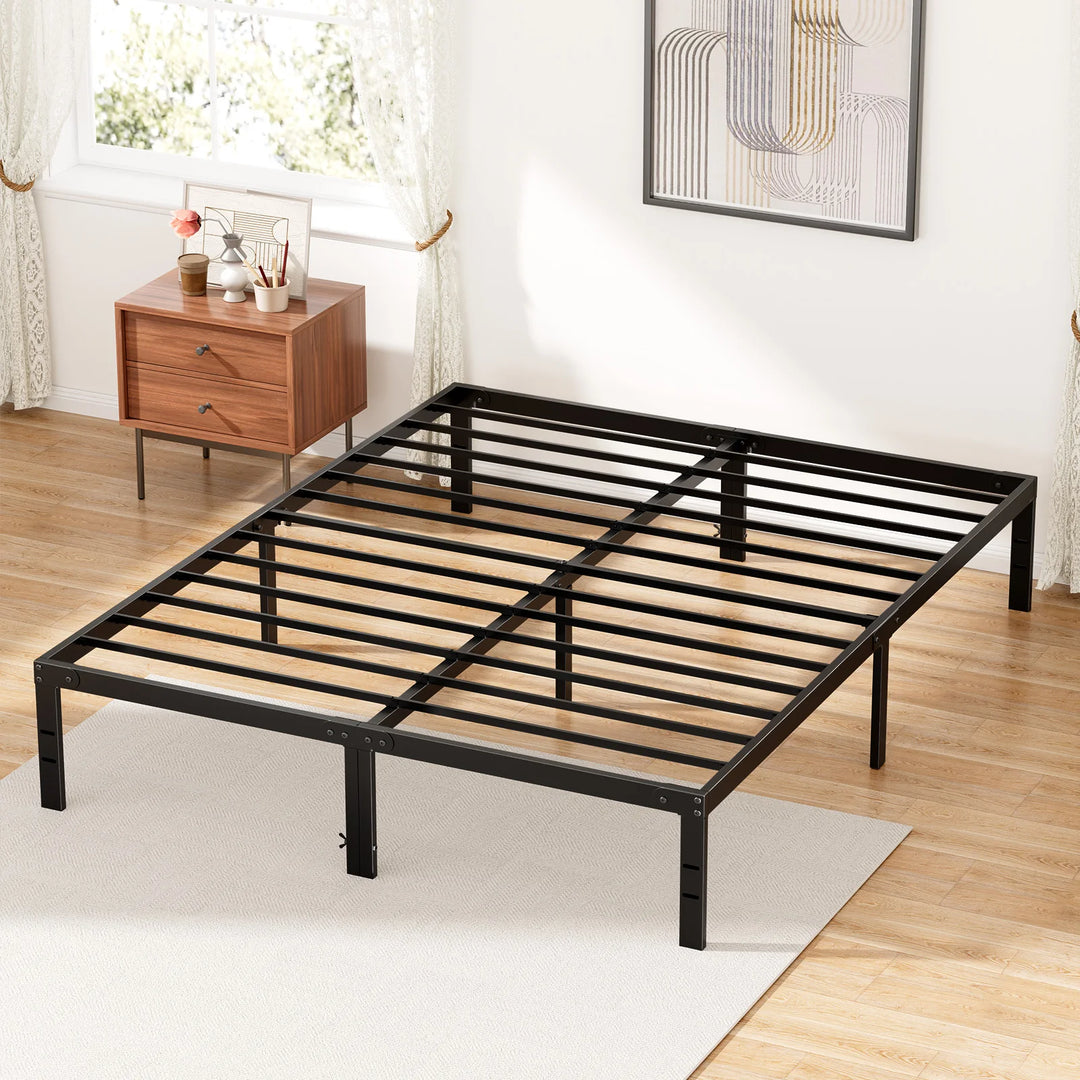 Twin to King Metal Bed Frame with Storage, 350 lbs Capacity
