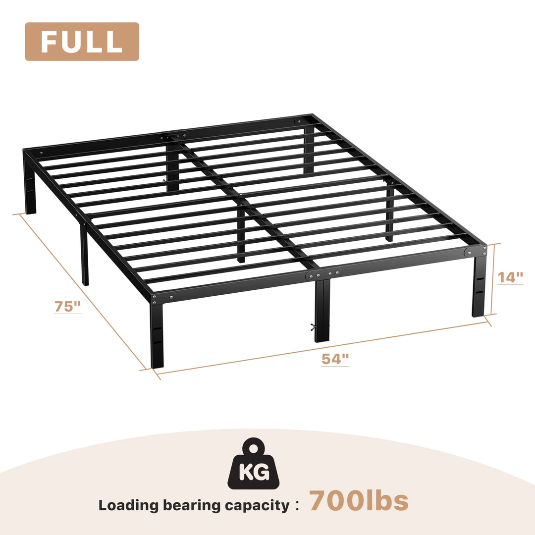 Twin to King Metal Bed Frame with Storage, 350 lbs Capacity