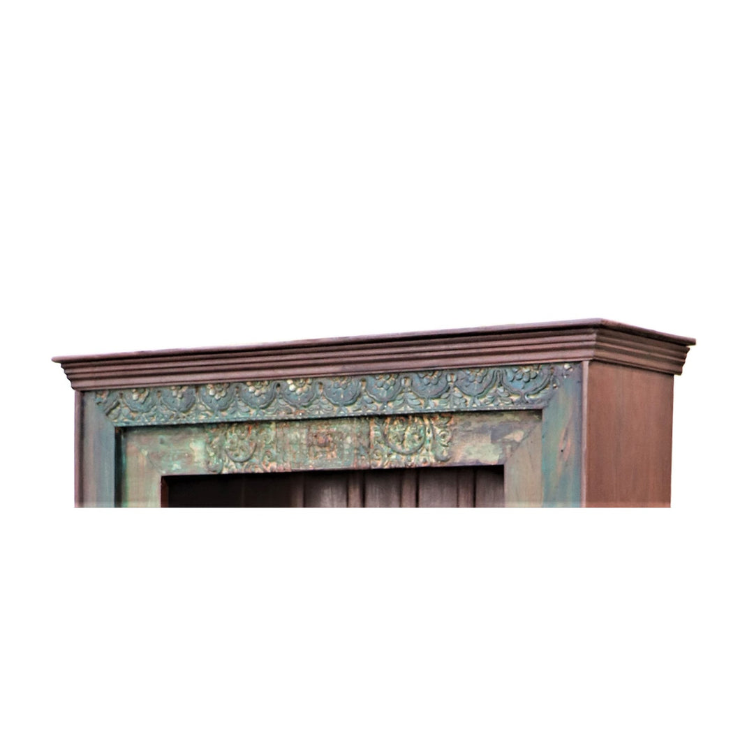 Antique Doorframe Media Console β 87" Hand-Carved Solid Wood