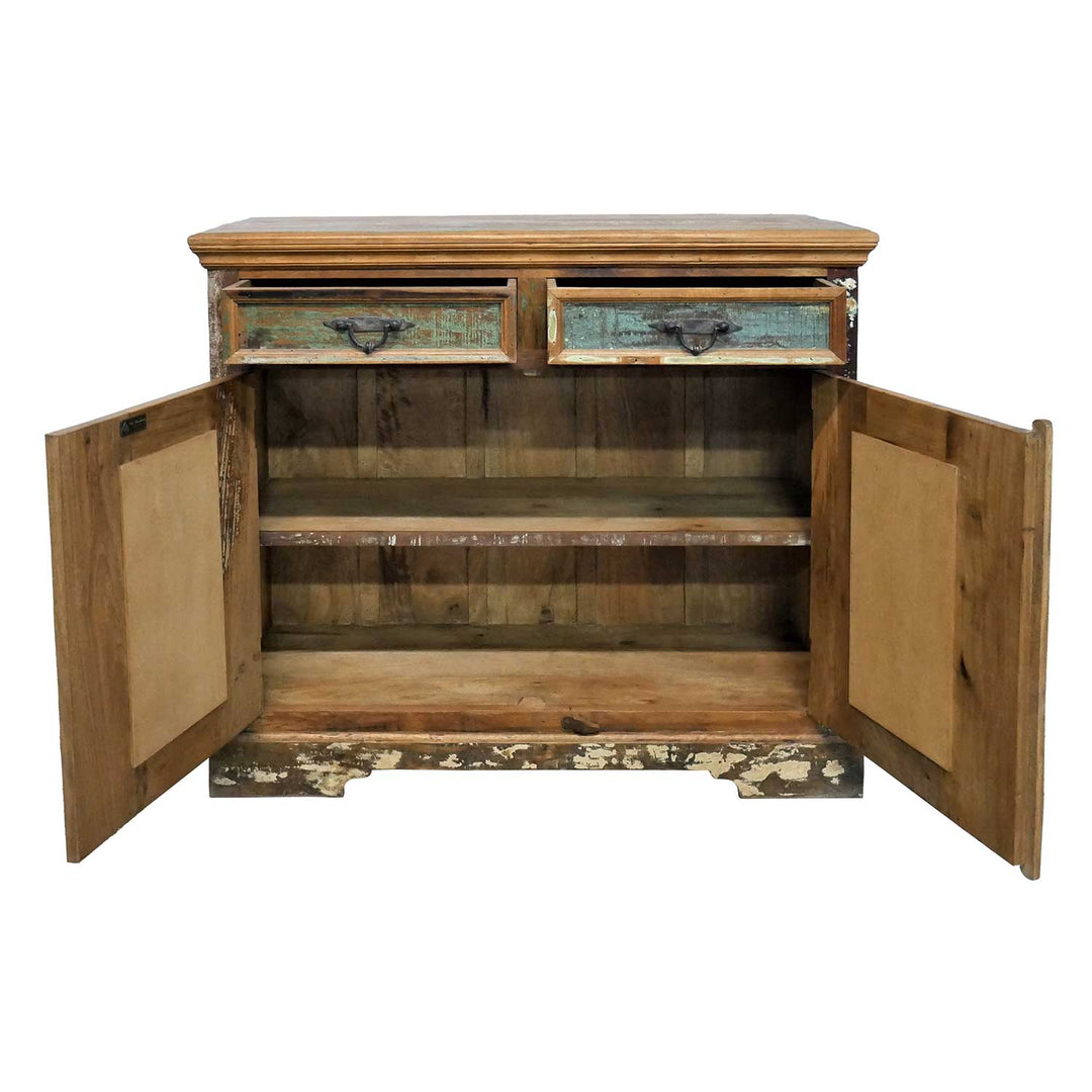 Farmhouse Reclaimed Wood Cabinet β 2 Doors, 2 Drawers
