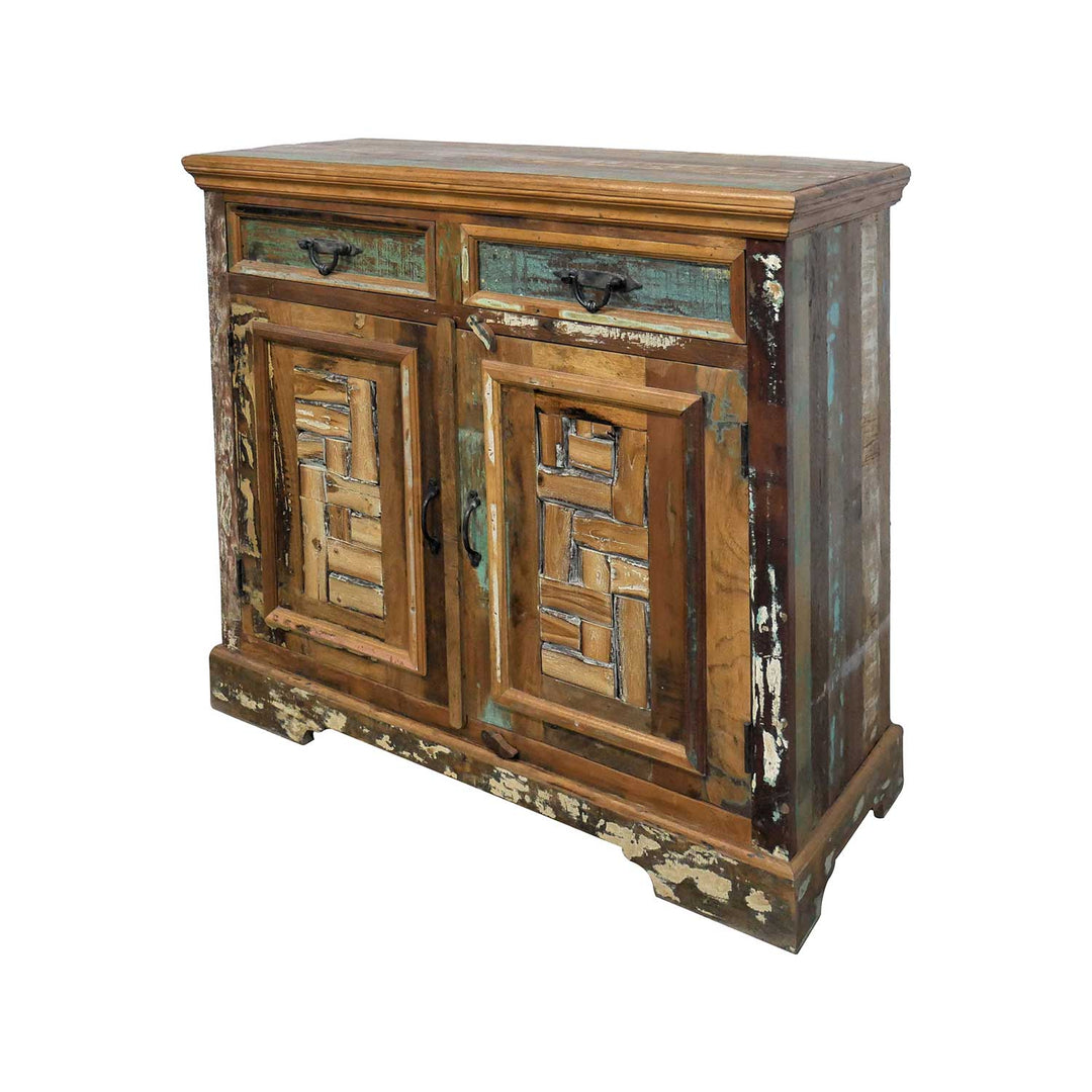 Farmhouse Reclaimed Wood Cabinet β 2 Doors, 2 Drawers