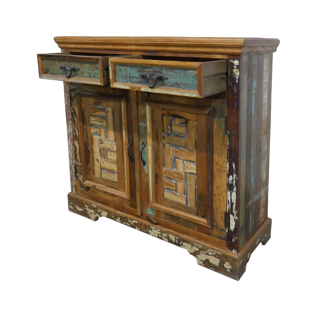 Farmhouse Reclaimed Wood Cabinet β 2 Doors, 2 Drawers