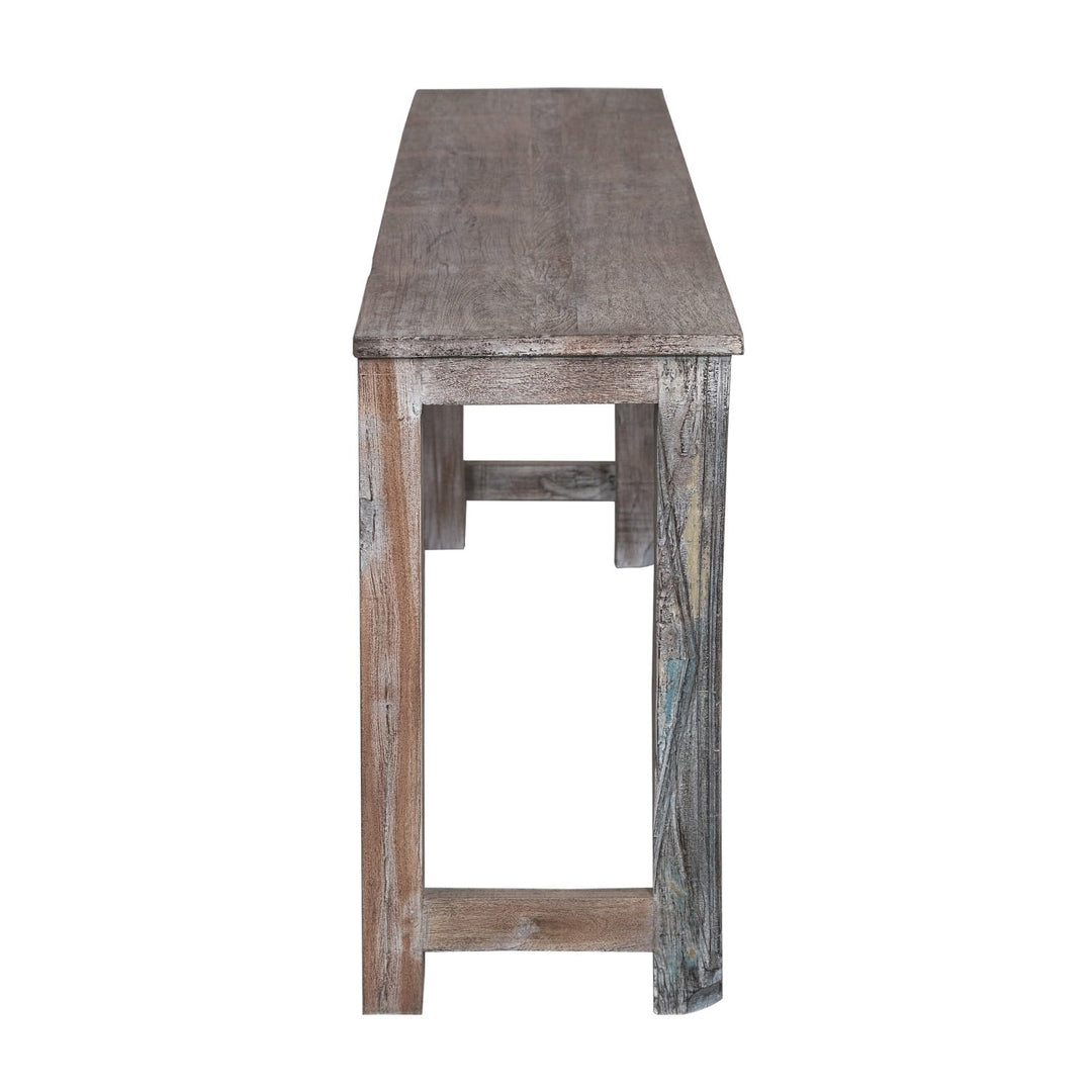 Upcycled Antique Carved Door Console β Distressed White, 62"