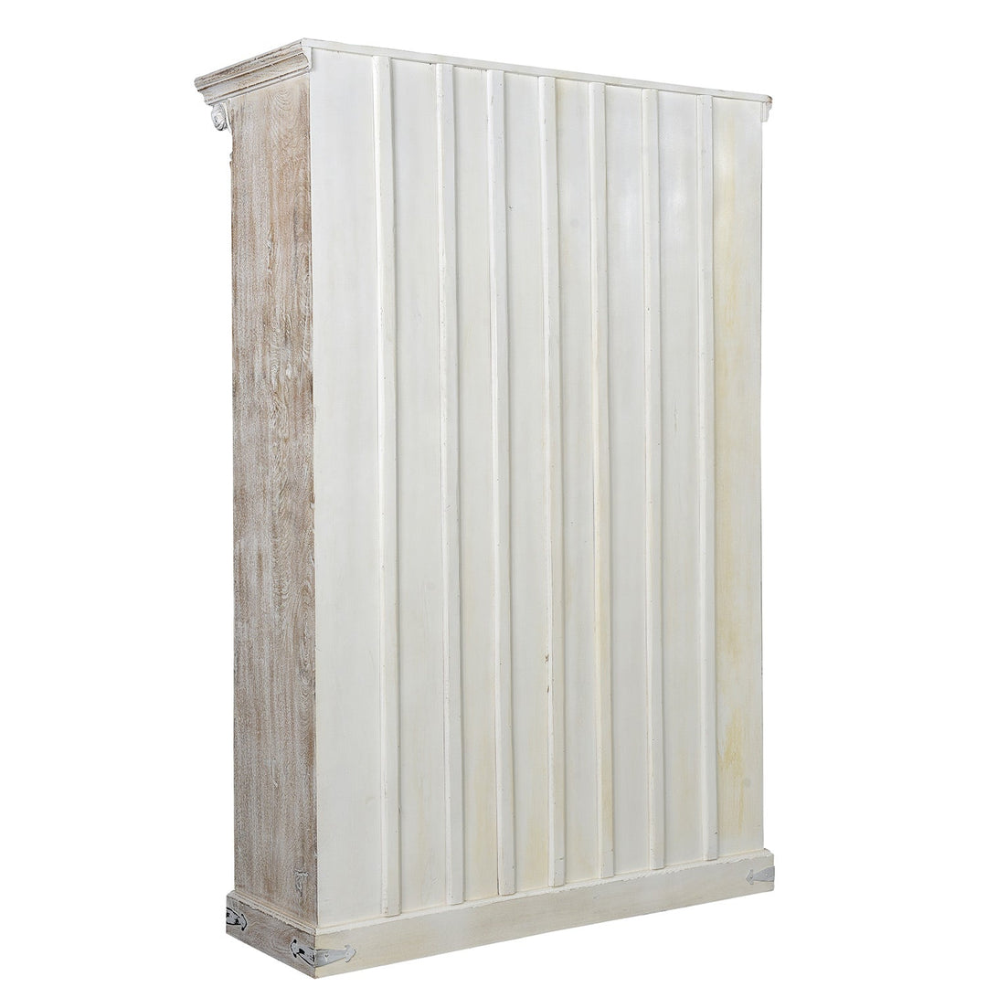 Antique Doorframe Bookcase with Corbels β 55" Distressed White