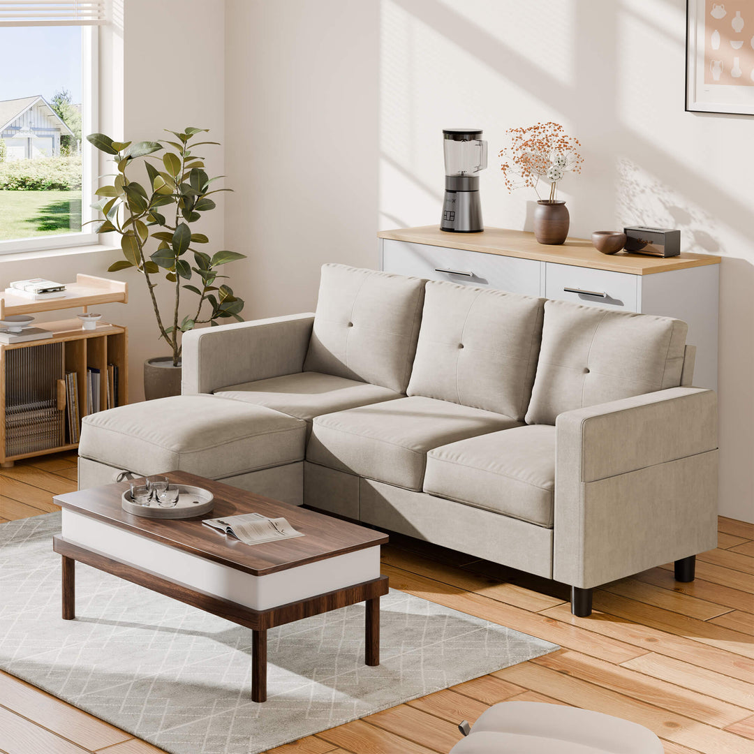 3-Seat Modern Sectional Sofa with Reversible Chaise – Contemporary Comfort for Modern Living