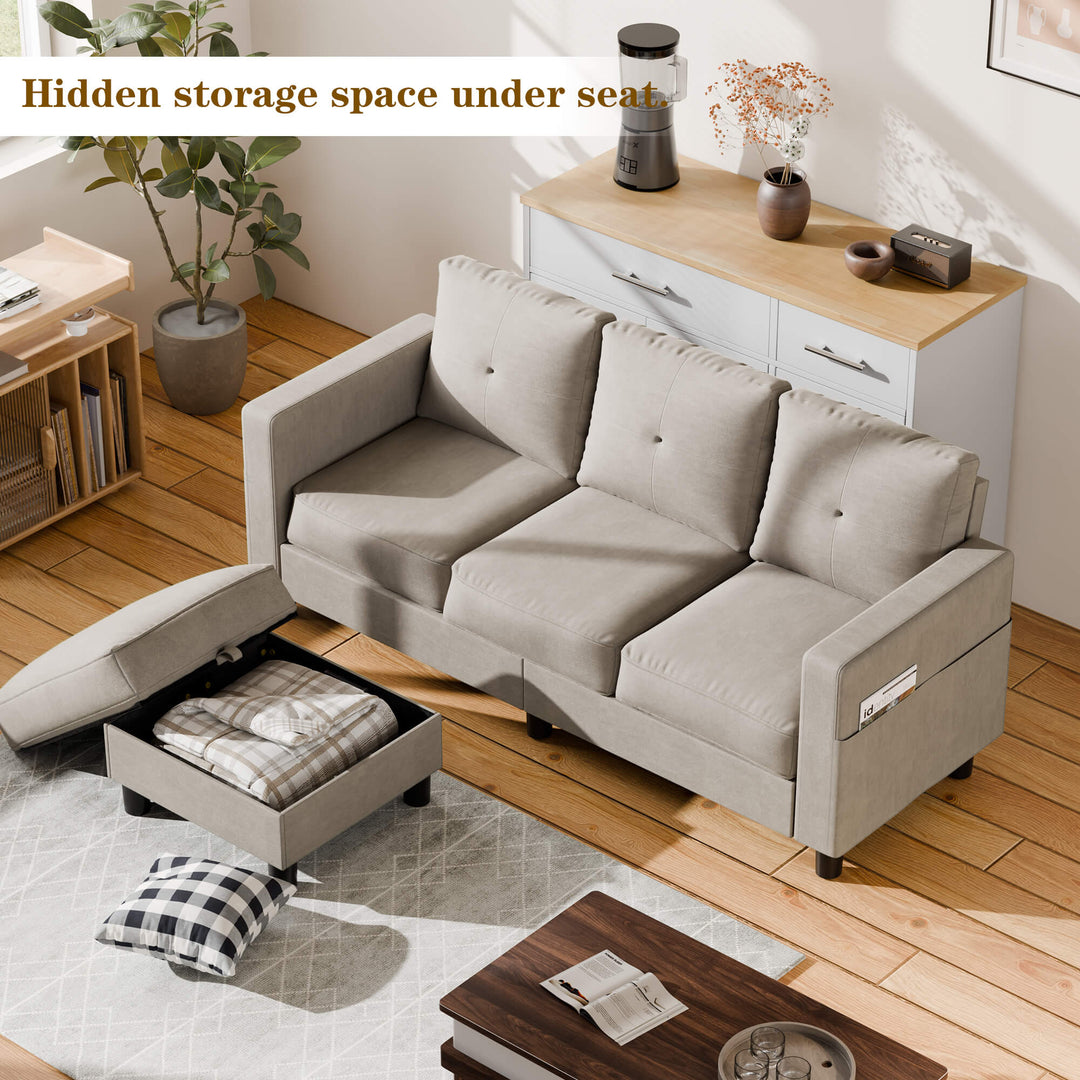 3-Seat Modern Sectional Sofa with Reversible Chaise – Contemporary Comfort for Modern Living